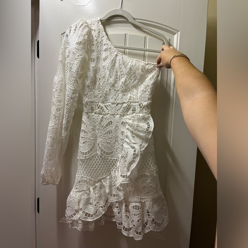 Showpo, White, Lace, Mini Dress